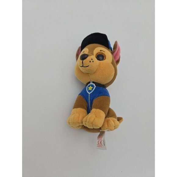 Chase Beenie Boo Ty Police Dog Paw Patrol 2017 German Shepherd Gold Eyes Star - Picture 1 of 9
